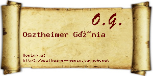 Osztheimer Génia névjegykártya
